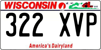 WI license plate 322XVP
