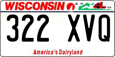 WI license plate 322XVQ