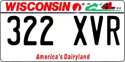 WI license plate 322XVR