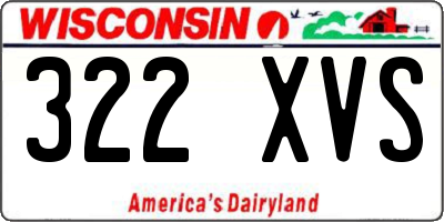 WI license plate 322XVS
