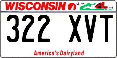 WI license plate 322XVT