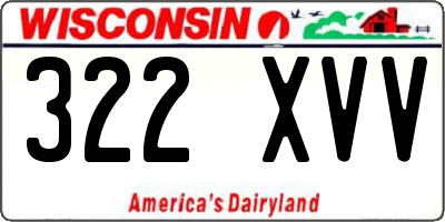 WI license plate 322XVV