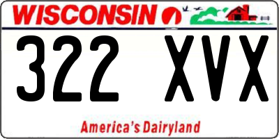 WI license plate 322XVX