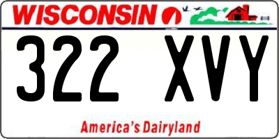 WI license plate 322XVY