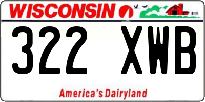 WI license plate 322XWB
