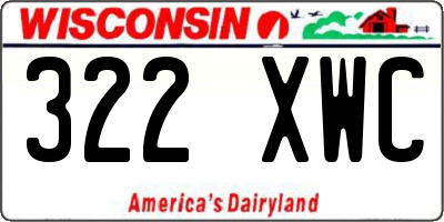 WI license plate 322XWC