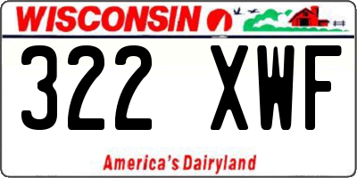 WI license plate 322XWF