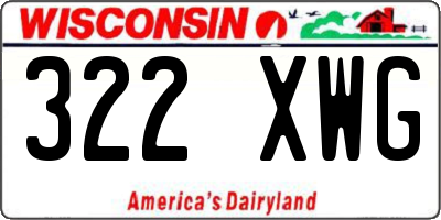 WI license plate 322XWG