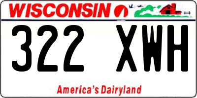 WI license plate 322XWH