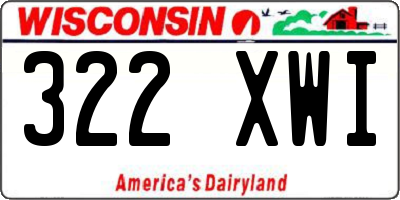 WI license plate 322XWI