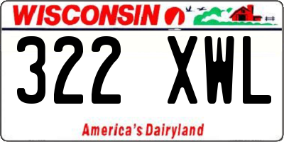 WI license plate 322XWL