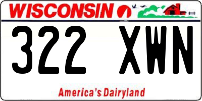 WI license plate 322XWN