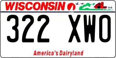 WI license plate 322XWO