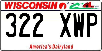 WI license plate 322XWP