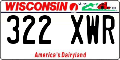 WI license plate 322XWR