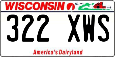 WI license plate 322XWS