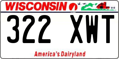 WI license plate 322XWT