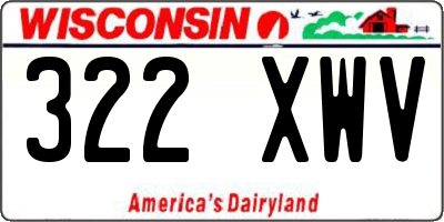 WI license plate 322XWV
