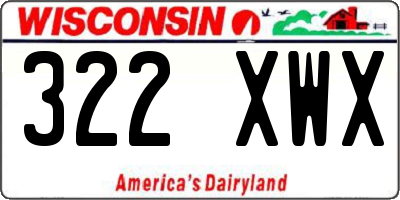 WI license plate 322XWX