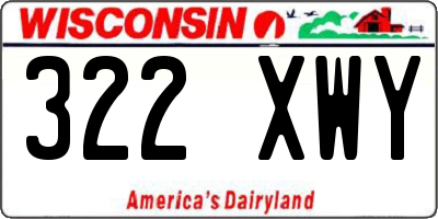 WI license plate 322XWY