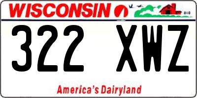 WI license plate 322XWZ