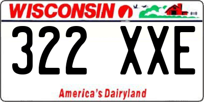 WI license plate 322XXE