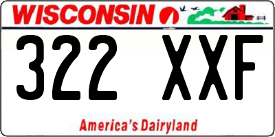 WI license plate 322XXF