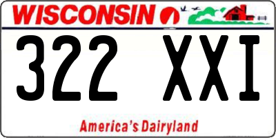 WI license plate 322XXI