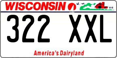 WI license plate 322XXL