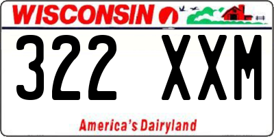WI license plate 322XXM