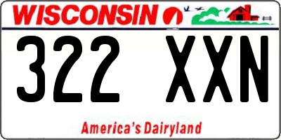 WI license plate 322XXN