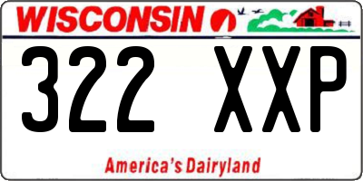 WI license plate 322XXP