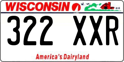 WI license plate 322XXR