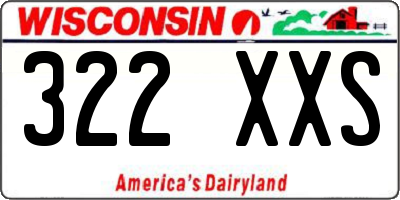 WI license plate 322XXS