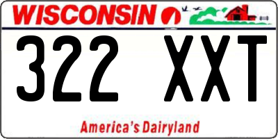 WI license plate 322XXT
