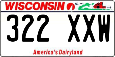 WI license plate 322XXW