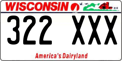 WI license plate 322XXX