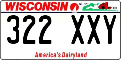 WI license plate 322XXY