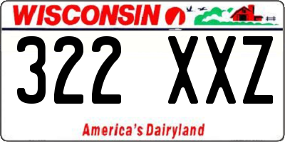 WI license plate 322XXZ