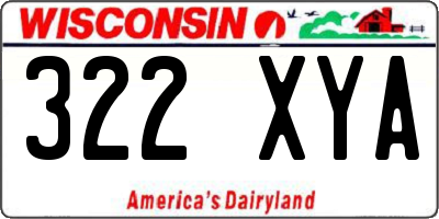 WI license plate 322XYA