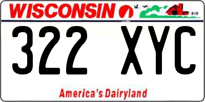 WI license plate 322XYC