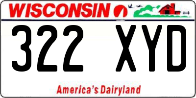 WI license plate 322XYD