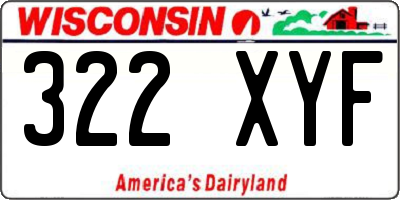 WI license plate 322XYF