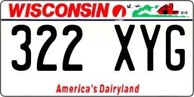 WI license plate 322XYG