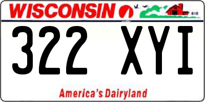 WI license plate 322XYI