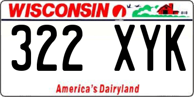 WI license plate 322XYK