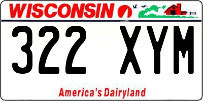 WI license plate 322XYM