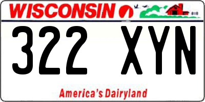 WI license plate 322XYN