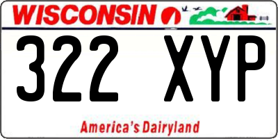 WI license plate 322XYP