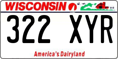 WI license plate 322XYR